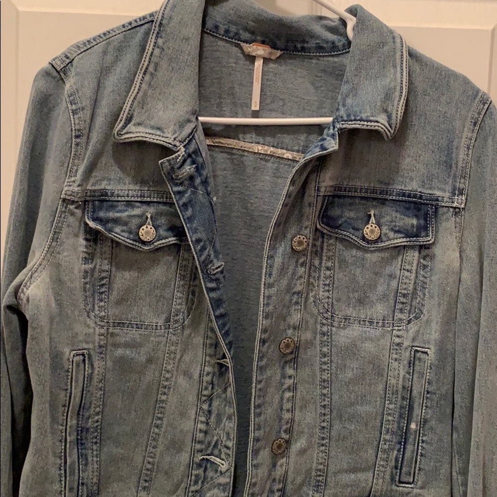 Free People Light Blue Jean Jacket - Picture 2 of 6